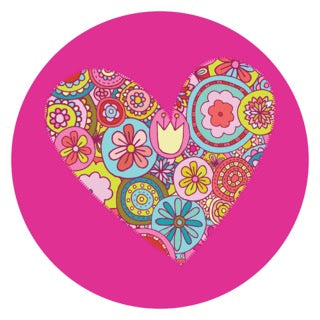 Retro Flower Collage Heart Digital Download