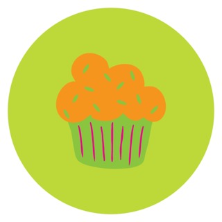 Orange Cupcake Digital Download
