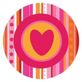 Blooming Circles Heart Stripes Digital Download