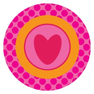 Blooming Circles Heart Dots Orange Digital Download
