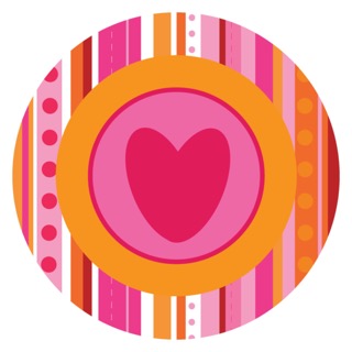 Blooming Circles Heart Stripes Light Digital Download