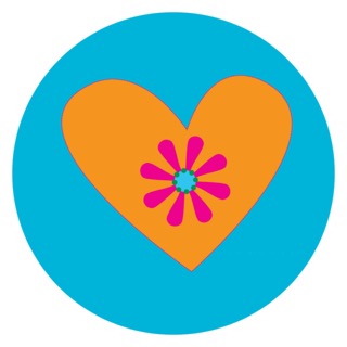 Flower Fields Orange Heart Digital Download