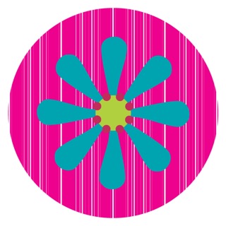 Floating Flowers & Stripes Pink Digital Download