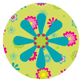 Floating Flowers & Stripes Blue Digital Download