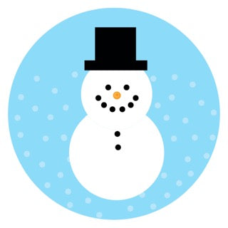 Whimsical White Snowman Digital Download