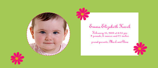 Daisy Accents Birth Announcements