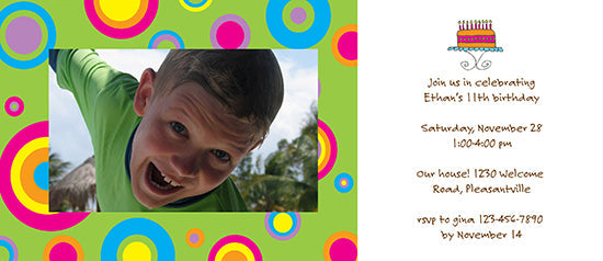Psychedelic Circles Birthday Invitation