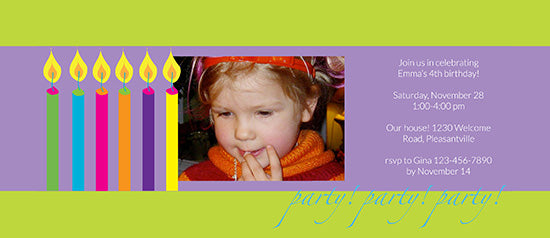 Party! Party! Party! Candles Birthday Invitation