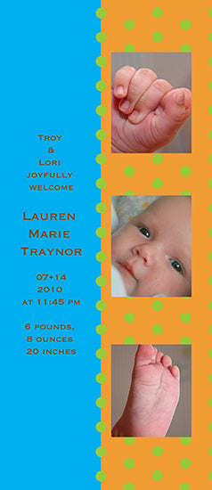 Complimentary Dots Birth Announcements