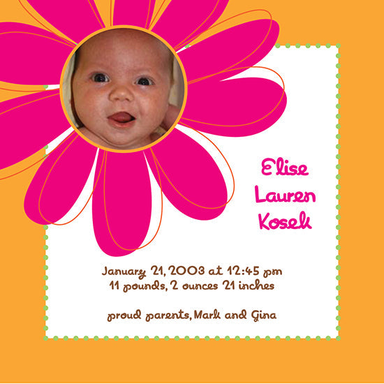 Daisy Baby Birth Announcements