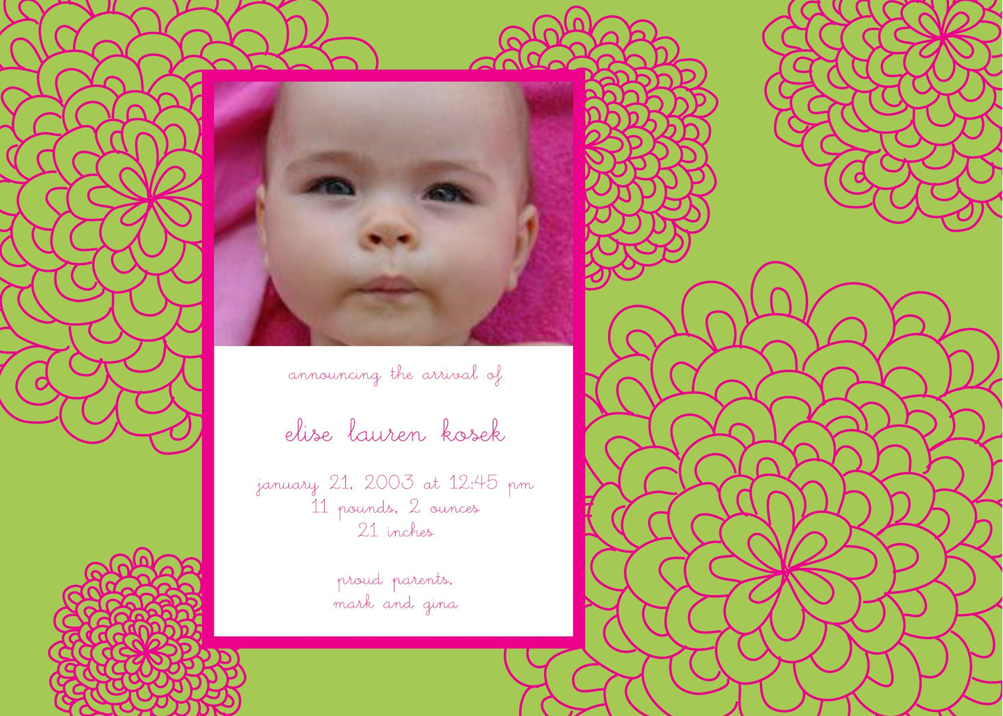 Dahlias Birth Announcements