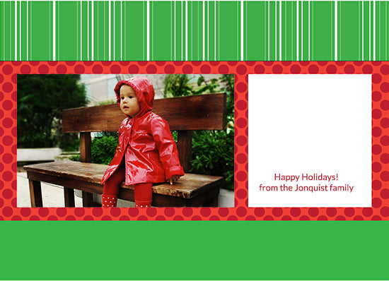 Green Happy Christmas Holiday Cards