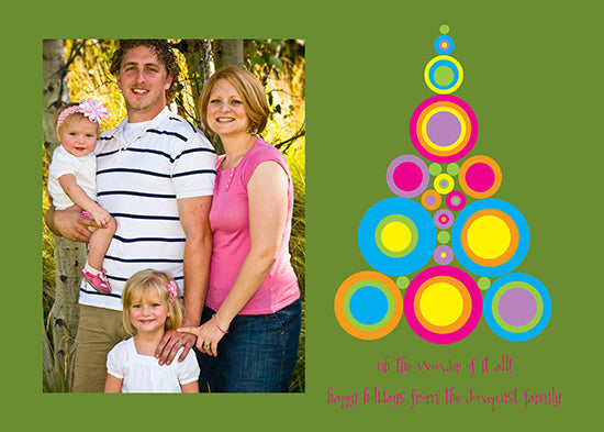 Bright Circle Tree Holiday Cards
