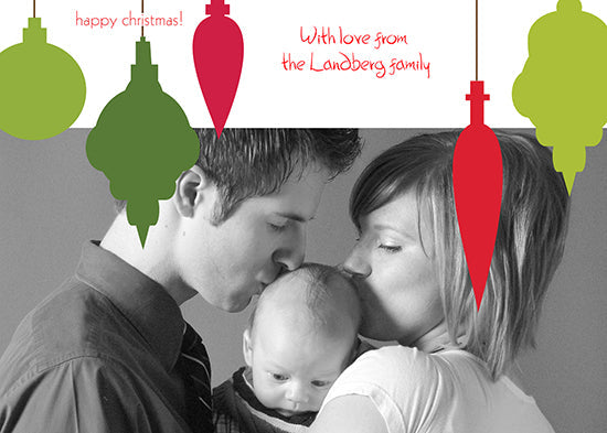 Happy Christmas Ornaments Holiday Cards