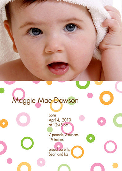 Floating Circles Birth Announcements