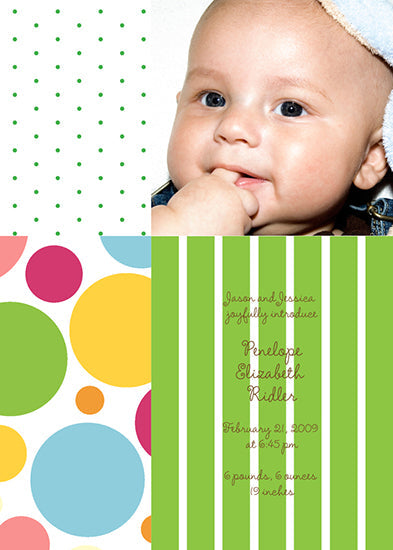 Tri Pattern Birth Announcements