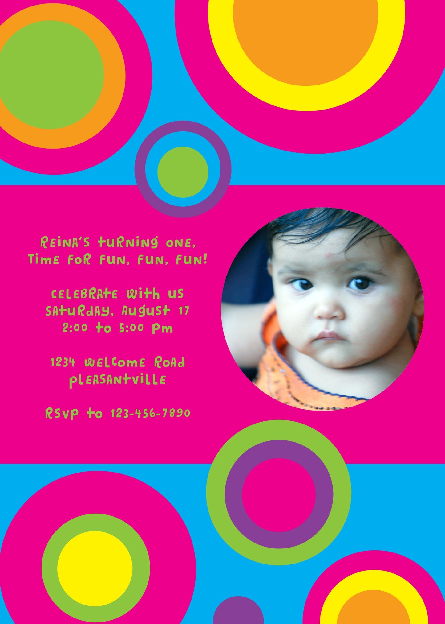 Concentric Circles Birthday Invitation