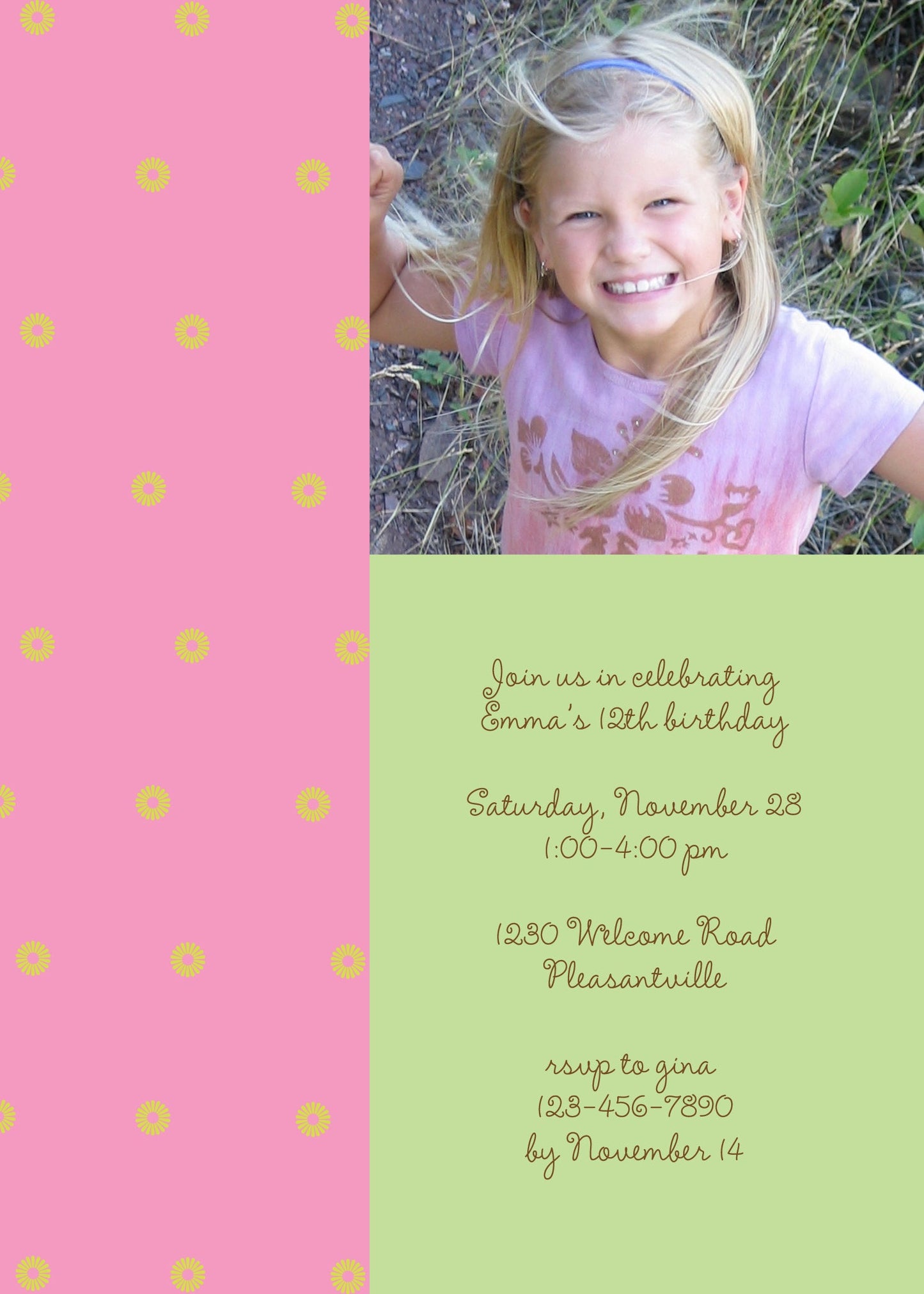 Sweet Daisies Birthday Invitation