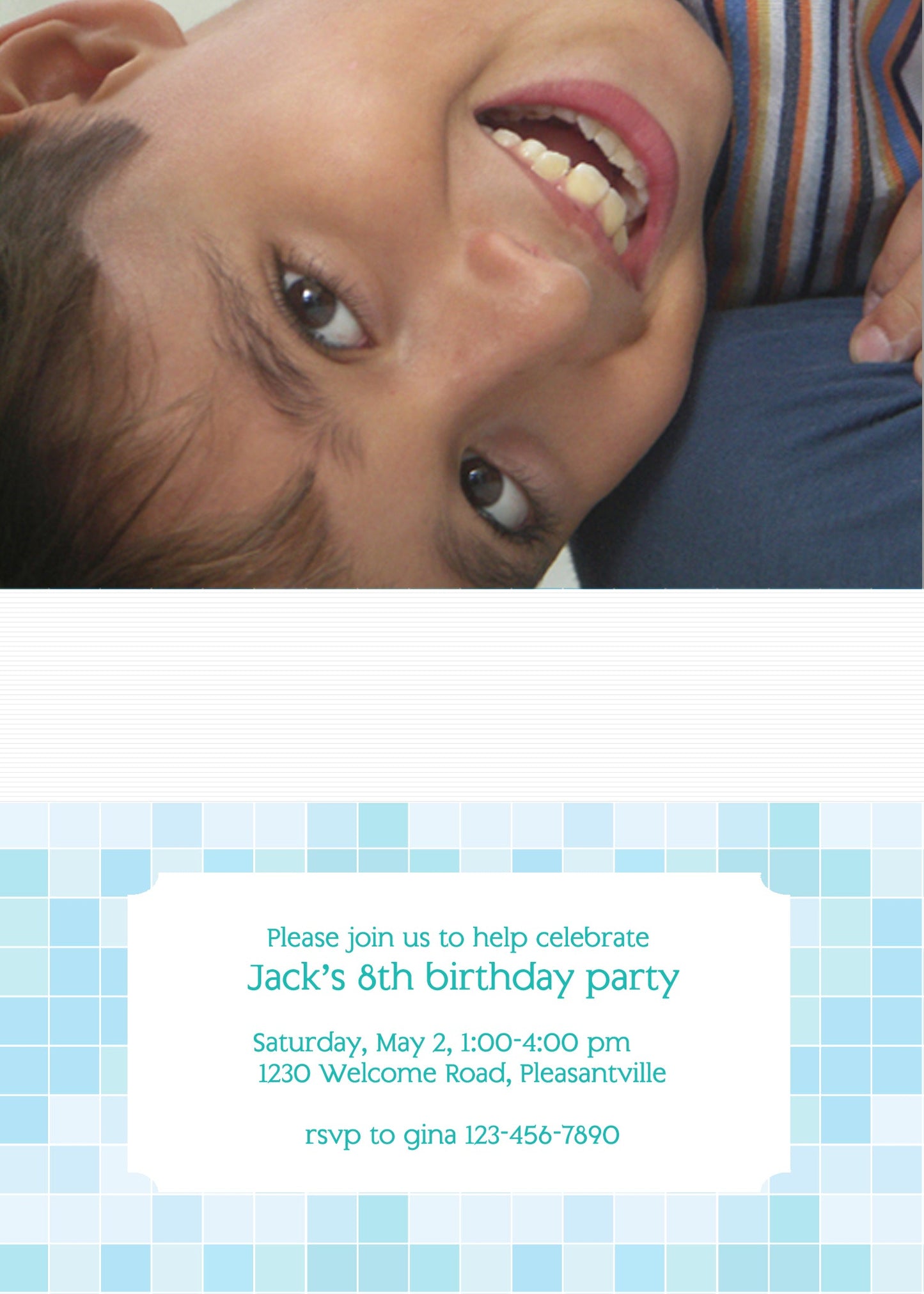 Techno Squares Birth Announcements