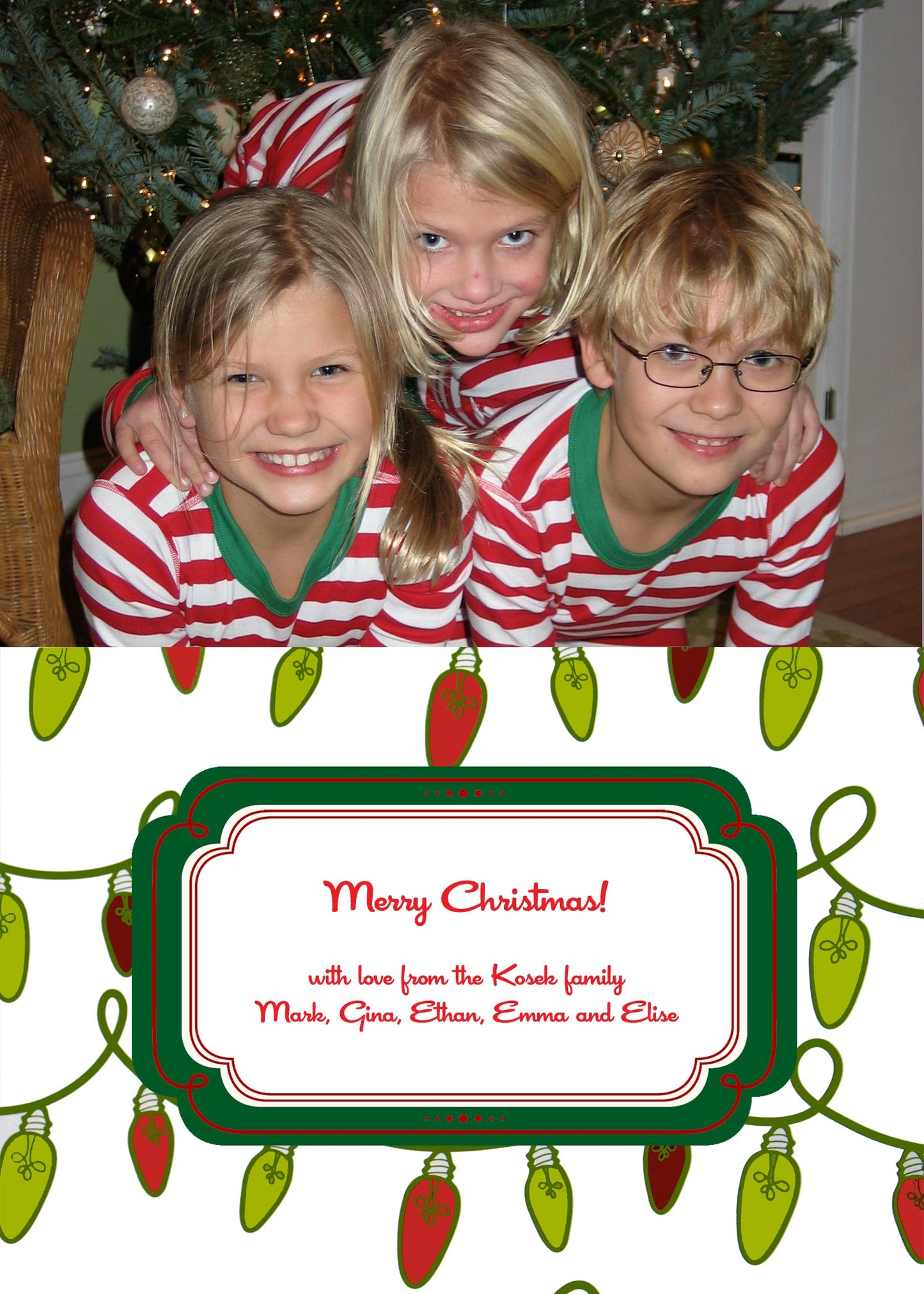 Retro Christmas Lights Holiday Cards