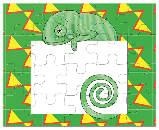 Jungle Animals Chameleon Puzzle