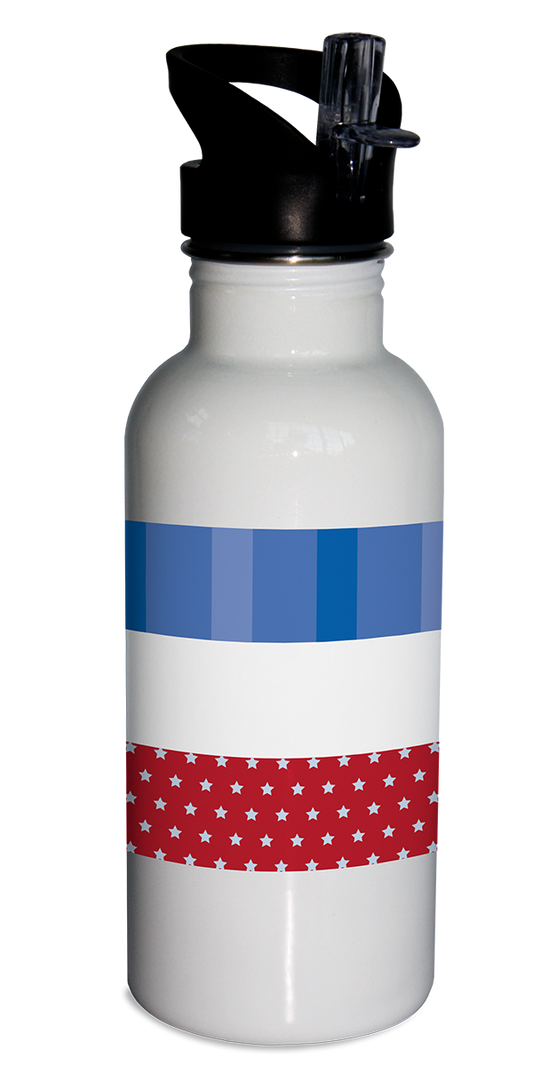 American Dream Water Bottle, personalized water bottle, stars and stripes water bottle