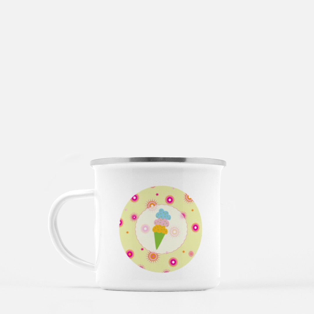 Firework Flowers Yellow Triple Scoop 10-oz. Camp Mug