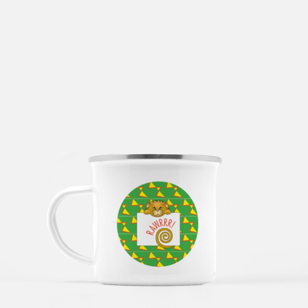 Jungle Animals Lion 10-oz. Camp Mug, Yellow Pattern