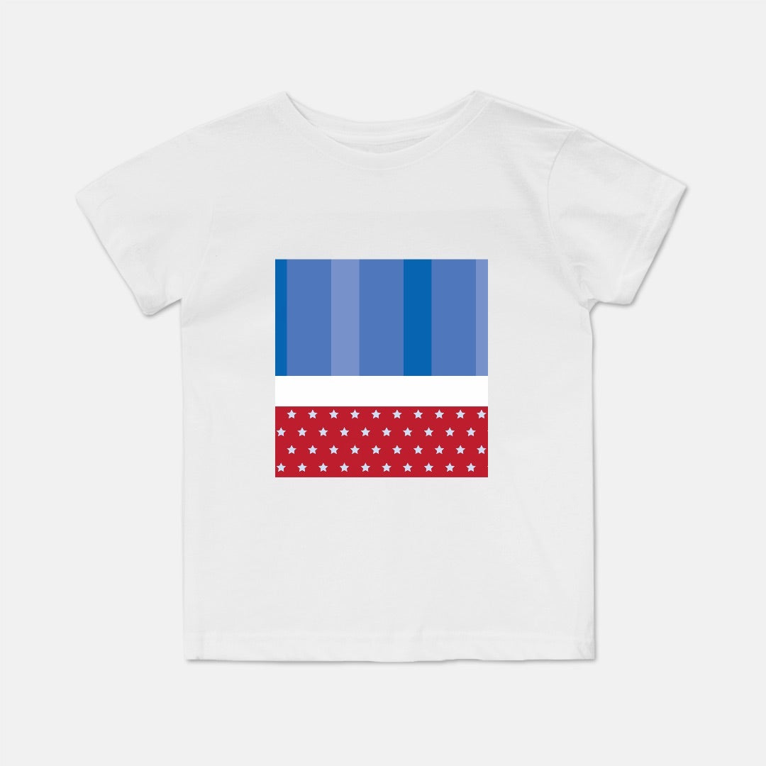 Toddler tee, patriotic toddler lee, short-sleeve toddler tee, white toddler tee, Fourth of July, Memorial Day, labor day, patriotic, red white and blue