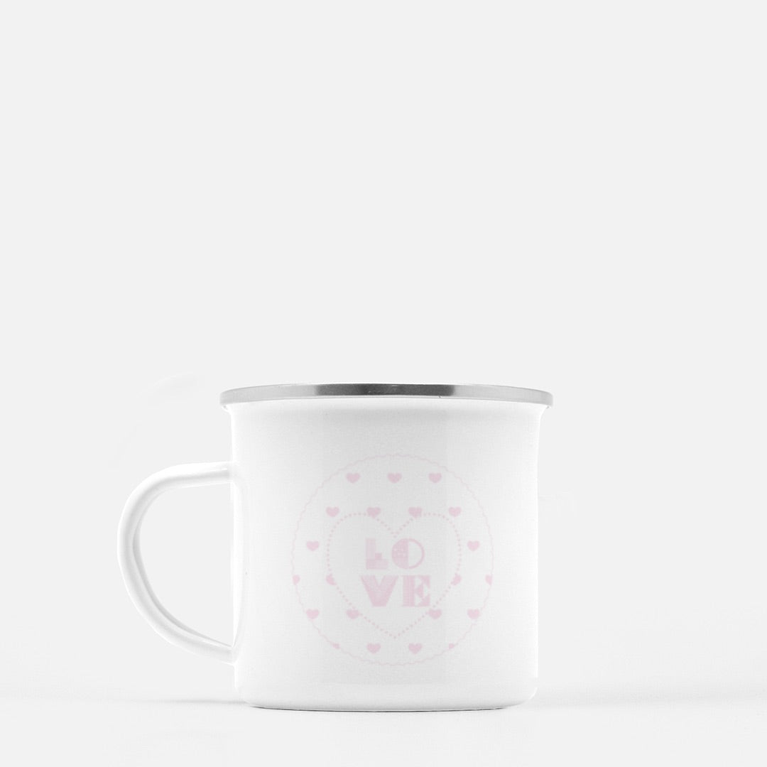 Pink Hearts 10-oz. Camp Mug