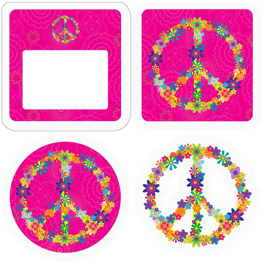 Floral Peace Sign Stickers