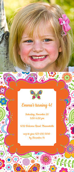 Butterflies Menagerie Birthday Invitation