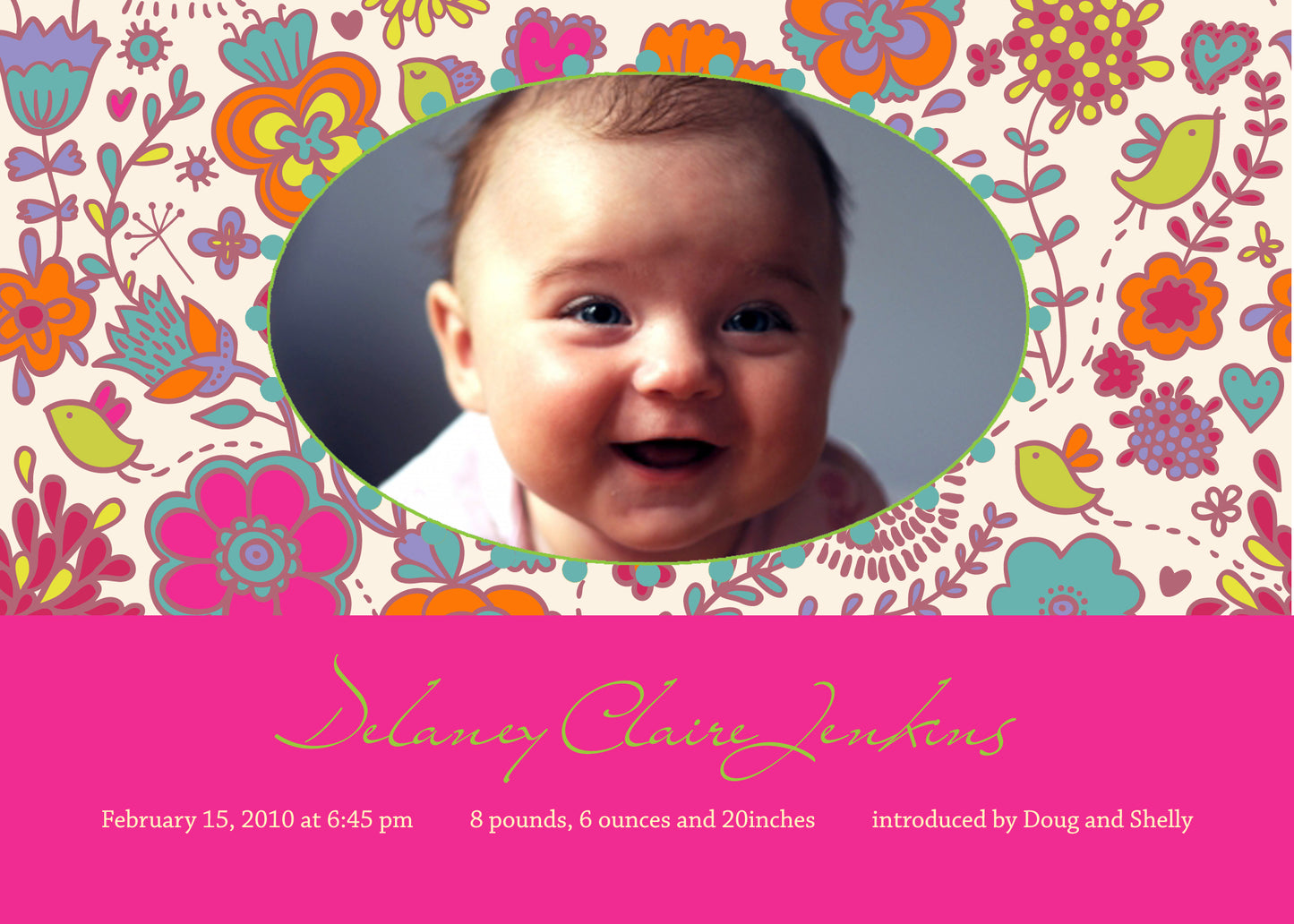 Bright Botanicals Birth Announcement