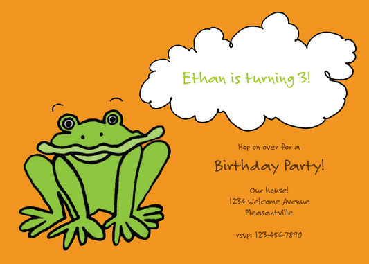 Froggie Says Birthday Invitation