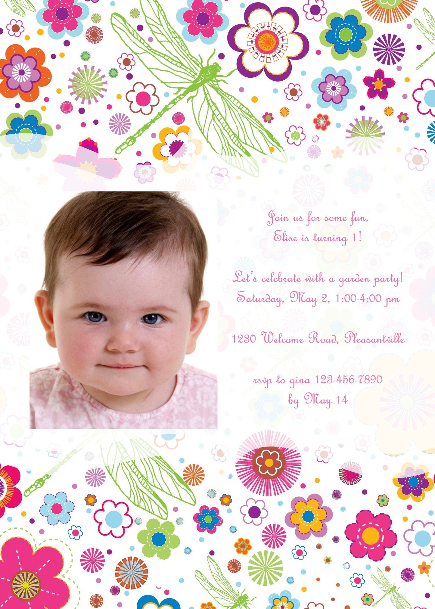 Dragonflies Menagerie Birthday Invitation