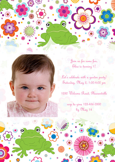 Frog Menagerie Birthday Invitation, 5x7