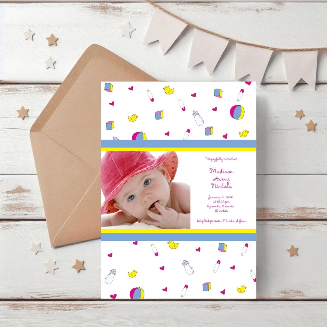 Baby Stuff Birth Announcement