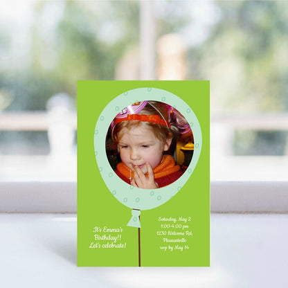 Balloon - Teal Birthday Invitation