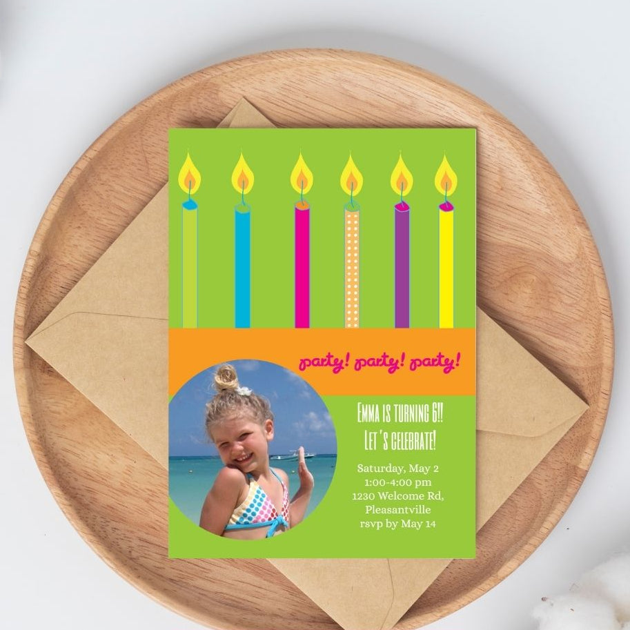 Birthday Candles - Bright Birthday Invitation