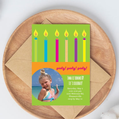 Birthday Candles - Bright Birthday Invitation