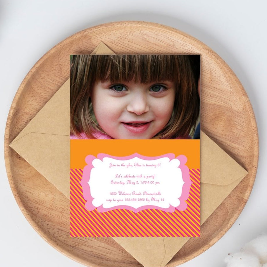 Candystripe Delight Birthday Invitation