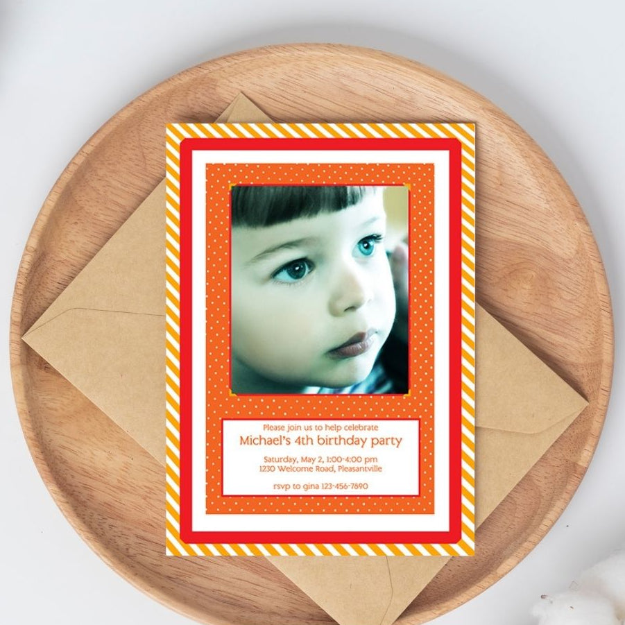 Classic Scrapbook Style Birthday Invitation
