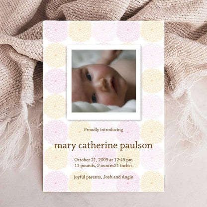 Delightful Dahlias Birth Announcement