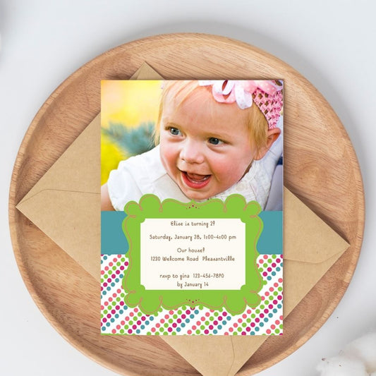 Electrifying Dot to Dot Birthday Invitation