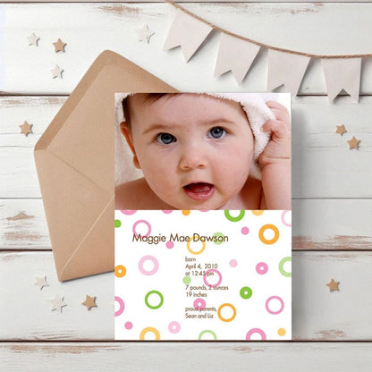 Floating Circles Birth Announcement