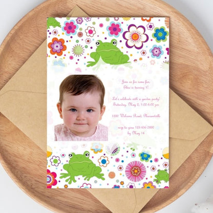 Frog Menagerie Birthday Invitation, 5x7