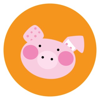 Happy Piggy Orange Digital Download