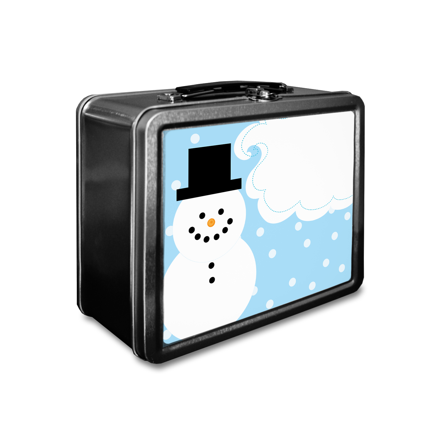 Whimsical White Snowman Lunchbox