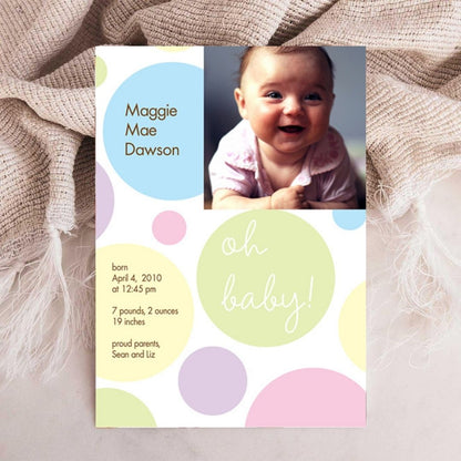 Pastel Circles, Baby! Birth Announcement