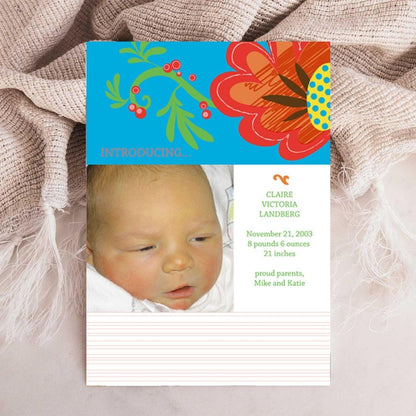 Popular Poppy Birth Announcement